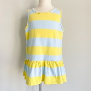 Hanna Andersson Girls Blue and Yellow Sleeveless Top- Size 12 or 150cm